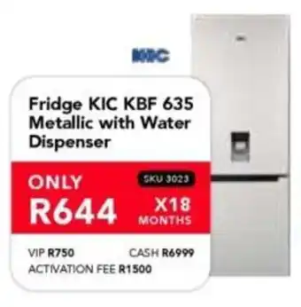 Astra Furnishers KIC Fridge KBF 635 Metallic with Water Dispenser offer