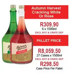 Johnny's Liquor Hypermarket Autumn Harvest Crackling White Or Rose offer