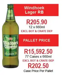Johnny's Liquor Hypermarket Windhoek Lager RB offer