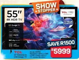 Pick n Pay Hypermarket TCL 55" 140cm 4K UHD Google TV offer