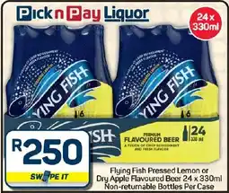 Pick n Pay Hypermarket Flying Fish Pressed Lemon or Dry Apple Flavoured Beer offer