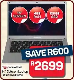 Pick n Pay Hypermarket Packard Bell 14" Celeron Laptop offer
