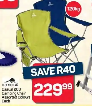 Pick n Pay Hypermarket BLUE MOUNTAIN Casual 200 Camping Chair Assorted Colours offer