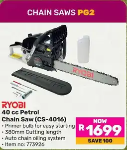 Game RYOBI 40 cc Petrol Chain Saw offer