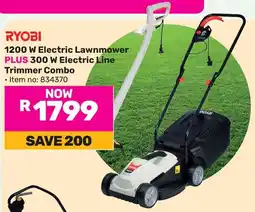 Game RYOBI 1200 W Electric Lawnmower PLUS 300 W Electric Line Trimmer Combo offer