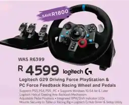 Computer Mania Logitech G29 Driving Force PlayStation & PC Force Feedback Racing Wheel and Pedals offer