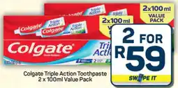 Pick n Pay Hypermarket Colgate Triple Action Toothpaste 2 x 100ml Value Pack offer