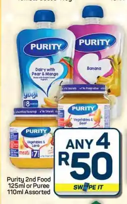 Pick n Pay Hypermarket Purity 2nd Food 125ml or Puree 110ml Assorted offer