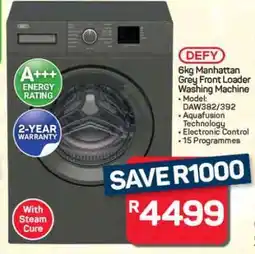 Pick n Pay Hypermarket DEFY 6kg Manhattan Grey Front Loader Washing Machine offer