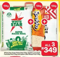 Pick n Pay Hypermarket White Star Super Maize Meal, Spekko Rice, Sasko Flour offer