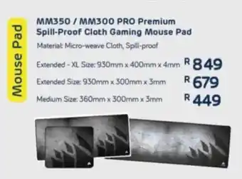Computer Mania Corsair MM350/ MM300 PRO Premium Spill-Proof Cloth Gaming Mouse Pad offer