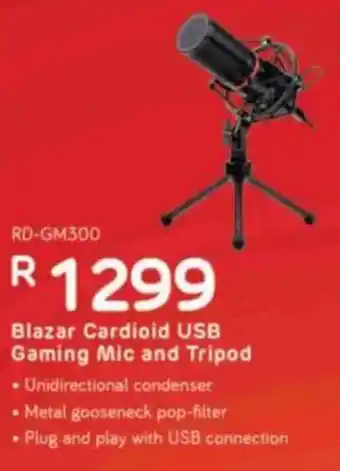 Computer Mania REDRAGON Blazar Cardioid USB Gaming Mic and Tripod offer