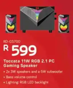 Computer Mania REDRAGON Toccata 11W RGB 2.1 PC Gaming Speaker offer