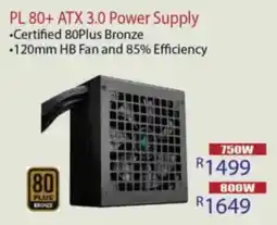 Computer Mania Deepcool PL 80+ ATX 3.0 Power Supply offer
