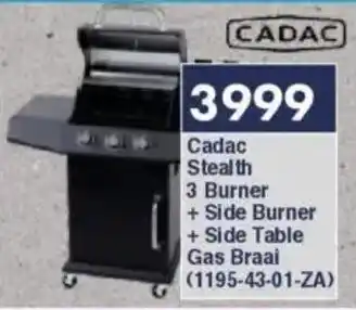 President Hyper Cadac Stealth 3 Burner + Side Burner + Side Table Gas Braai offer