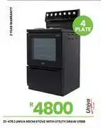 Fair Price Univa 4 Plate 60cm Stove With Utility Draw U116B 21-476 offer