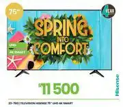 Fair Price Hisense 75 UHD 4K Smart Television 23-760 offer
