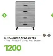 Fair Price Bursa Bedroom Chest Of Drawers 685 x 425 x 990mm 4-043 offer