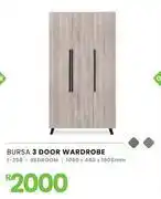 Fair Price Bursa 3 Door Bedroom Wardrobe 1050 x 460 x 1905mm 1-258 offer