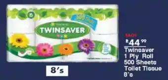 President Hyper Twinsaver 1 Ply Roll 500 Sheets Toilet Tissue offer