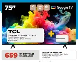 HiFi Corp TCL 75-Inch QLED Google TV-75P7K offer