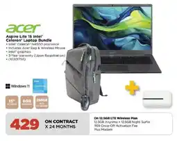 HiFi Corp Acer Aspire Lite 15 Intel Celeron Laptop Bundle offer