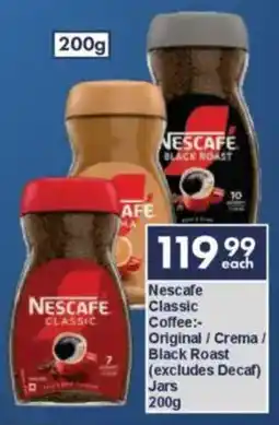President Hyper Nescafe Classic Coffee Original/ Crema/ Black Roast Jars offer