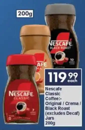 President Hyper Nescafe Classic Coffee Original/ Crema/ Black Roast Jars offer