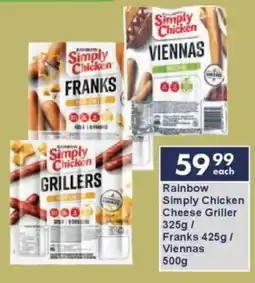 President Hyper Rainbow Simply Chicken Cheese Griller/ Franks/ Viennas offer