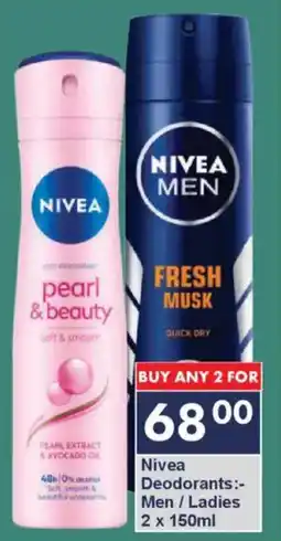 President Hyper Nivea Deodorants Men/ Ladies offer