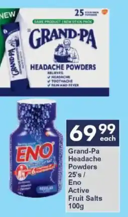 President Hyper Grand-Pa Headache Powders/ Eno Active Fruit Salts offer