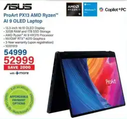 Incredible Connection ASUS ProArt PX13 AMD Ryzen AI 9 OLED Laptop offer