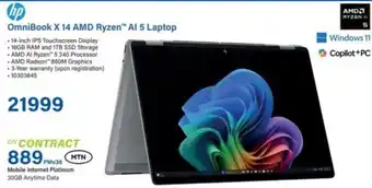 Incredible Connection HP OmniBook X 14 AMD Ryzen AI 5 Laptop offer