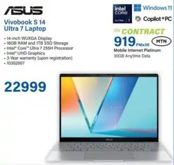Incredible Connection ASUS Vivobook S 14 Ultra 7 Laptop offer