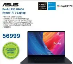 Incredible Connection ASUS ProArt P16 H7606 Ryzen AI 9 Laptop offer