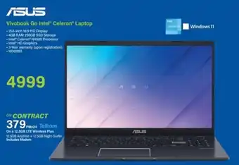 Incredible Connection ASUS Vivobook Go Intel Celeron Laptop offer