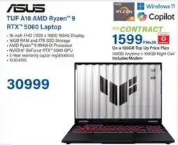 Incredible Connection ASUS TUF A16 AMD Ryzen 9 RTX 5060 Laptop offer