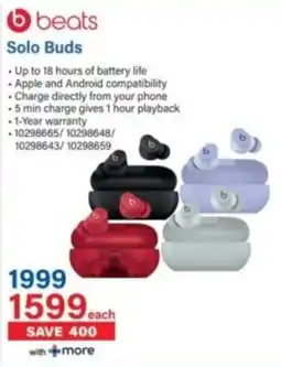 Incredible Connection Beats Solo Buds offer