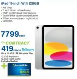 Incredible Connection iPad 11-inch Wifi 128GB offer