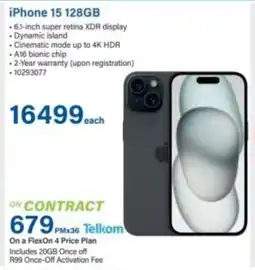 Incredible Connection iPhone 15 128GB offer