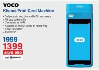 Incredible Connection Yoco Khumo Print Card Machine offer