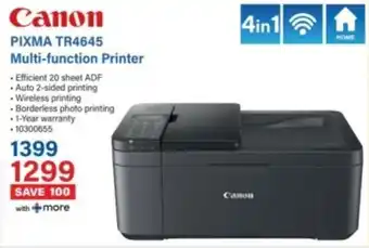 Incredible Connection Canon PIXMA TR4645 Multi-function Printer offer