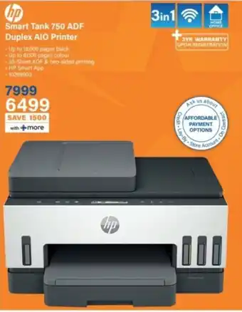 Incredible Connection HP Smart Tank 750 ADF Duplex AIO Printer offer