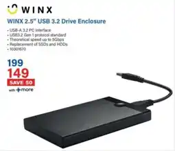 Incredible Connection WINX 2.5" USB 3.2 Drive Enclosure offer