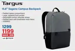 Incredible Connection Targus 15.6″ Sagano Campus Backpack offer