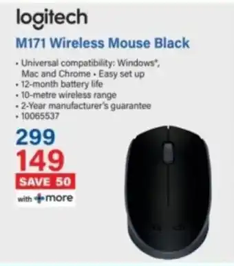 Incredible Connection Logitech M171 Wireless Mouse Black offer