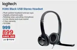 Incredible Connection Logitech H390 Black USB Stereo Headset offer