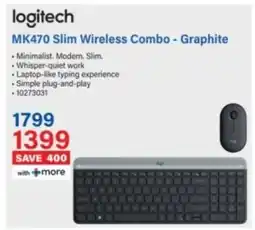 Incredible Connection Logitech MK470 Slim Wireless Combo Graphite offer