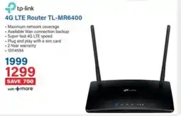 Incredible Connection Tp-link 4G LTE Router TL-MR6400 offer