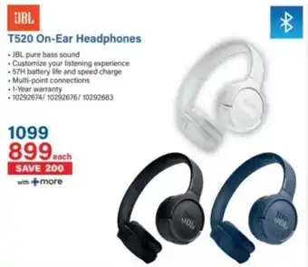 Incredible Connection JBL T520 On-Ear Headphones offer